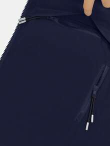 Women's Matte Finish Long Sleeve Multi-Pocket Zipper Front Scrubs Jacket With Inner Pocket, Lightweight Scrubs Workwear For Nurses, Dentists, Healthcare, Pet Hospital, Laboratory - Navy Blue - View 8