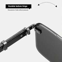 Retro Frameless Fashion Glasses For Women – Classic Wood Grain Glasses For Men, Cool Concave Decorative Glasses
