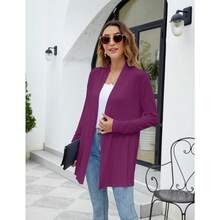 Newchoice Womens Casual Lightweight Long Sleeve Cardigan Soft Drape Open Front Fall Dusters (S-3XL) - Prem - View 6