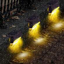 4/8/12/16/24/32 Pieces Outdoor Step Lights Outdoor Wall Lights, Solar Lights Rechargeable No Need To Charge For Lighting, Suitable For House Fence, Lawn Steps Lighting