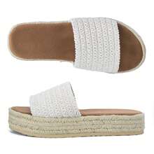 Sandals For Women Wedge Bohemian Slide Lightweight Summer Beach Shoes - Màu be - Xem 1