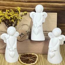 DIY 3D Angel Candle Mold With Wings, Angel Holding Heart Plaster & Silicone Mold