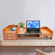 Computer Monitor Mount With Drawer - Log - View 1