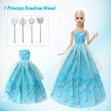 7pcs Doll Clothes Princess Dress Outfit Set, Fit For 11.5 Inch Dolls. Lace Bow Princess Dress, Tutu Dress, Strapless Dress With Magic Wand And Crown, Children's Birthday Gift Pretend Play Toy (Doll Not Included) - Multicolor - View 15