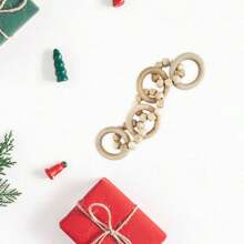 Chain Link Decor Natural Rustic Wooden Beads Table Centerpiece For Home Office Farmhouse