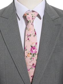 1 件男士休闲时尚花卉图案领带，适合日常聚会、商务外出、旅行和度假男士领带