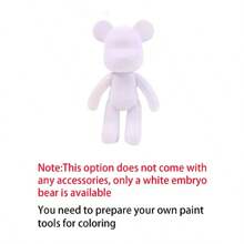 1pc (Only Blank Figurine, Painting Kit Not Included) DIY Gift Graffiti Painting Figurine, Fluid Bear Paints, Flowing Cute Bear Painting Creative Painting Supplies DIY Painting Set, Creative Home Decor Handmade Doll Small Statue Doll, Birthday/Valentine's Day Gift. (Random Style, Color With Slight Variations)