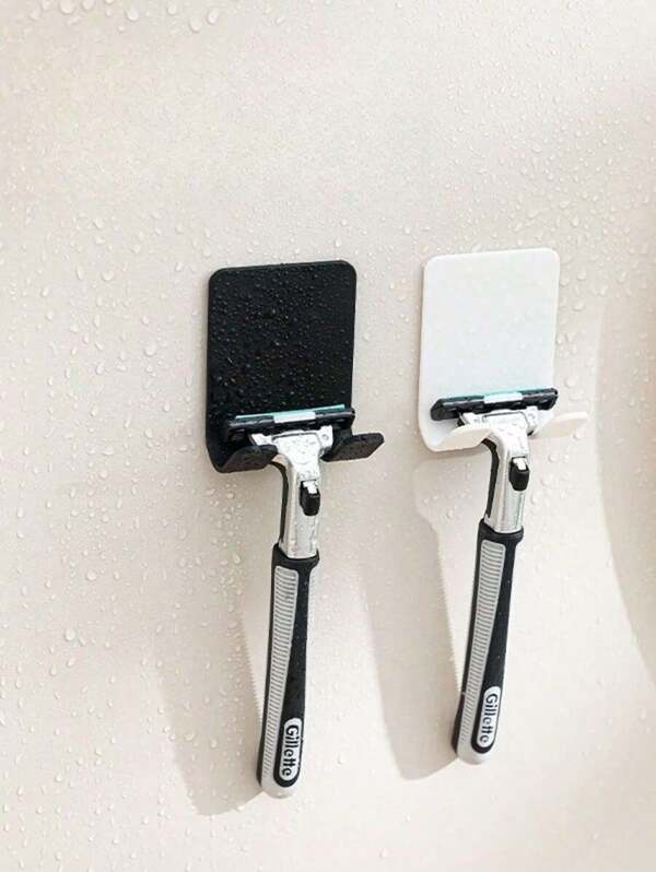 Plastic Shaver/Razor Wall Mount Hooks, Multifunctional No Drill Power Plug Razor Holder & Phone/Bag Organizer(Random Color) Back To School