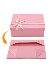 1 Stück Geschenkbox, minimalistisch einfarbig, Schleifenband, klappbare Ober- und Unterseite, geeignet für Party-Geschenke, Feiertags-Geschenke, Freundinnen-Geschenke, Valentinstag Geburtstagsgeschenk-Verpackung mit Schleife, Klappendeckel und Boden, leicht zu transportieren, Schwarz Haarverlängerungs-Geschenkbox