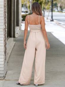 EMERY ROSE 女士简约时尚无袖连体裤，适合夏季 - 杏色 - 查看 5