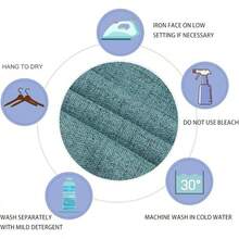 GRALI Cortinaérmica Recamara, Separador de Espacios Extraancho para Dormitorio, Tela Protección Privacidad, Lino, 254 X 241, 1 Panel - Estilo 1 - Verde azulado - Ver 8