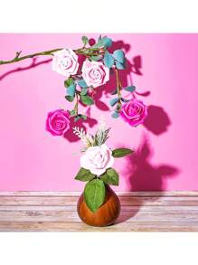 30 pièces Têtes de fleurs de rose artificielles en vrac, têtes de roses roses, fausses fleurs roses sans tige en mousse, mini fleurs de rose poussière rose pour DIY, Mariage, décoration de fête à domicile