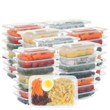 20/40 piezas Contenedores de almacenamiento desechables transparentes con tapa - Aptos para microondas, Envases de plástico para llevar, Contenedores de alimentos desechables a prueba de fugas, Cajas de almacenamiento de alimentos desechables rectangulares para el hogar, la cocina, comidas, fiestas, picnics, catering y embalaje de alimentos - Multicolor - Ver 9