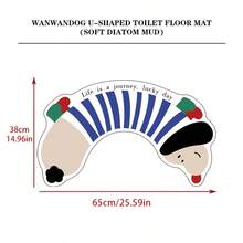 1 件可爱腊肠犬硅胶垫，防溅 U 型浴室地毯，家用可水洗，柔软针织，手工制作，无纺布，防滑，易于清洁，3.5 厘米厚房间装饰浴室配件返校入口装饰浴室厨房装饰 - 彩色 - 查看 22