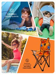 Sillas Plegables Para Camping Infantiles - Naranja - Ver 3