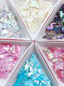 1 boîte de tranches de coquillages de sirène aurore, paillettes et sequins, paillettes irrégulières scintillantes, pour le remplissage de moules en résine époxy, fournitures de fabrication de bijoux DIY