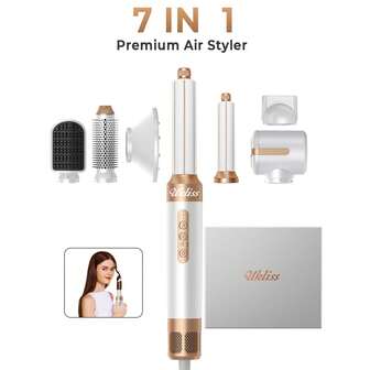 UKLISS 7-In-1 Styler – High-Speed Hot Air Hair Dryer, Straightener & Curling Wand For Effortless Salon-Quality Styling