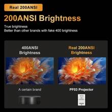 PANDA PANDA PF03 Mini Projector Smart Android Support Dual Wifi6 Electric Focus Native 1280x720P Home Cinema Outdoor Smart Portable Native Beamer For Home Theater Outdoor Movie Meeting