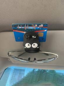 1/2pcs Magnetic Car Sunshade Glasses Clip - Cute Coal Design, Multi Functional Car Glasses Clip, Strong Magnetic Bracket For Fashionable Glasses, Sunshade Storage Glasses Clip, Car Interior Accessories, Car Accessories | Fantastical Design | Safe Magnetic Bracket, Fashionable Car Glass Bracket.​