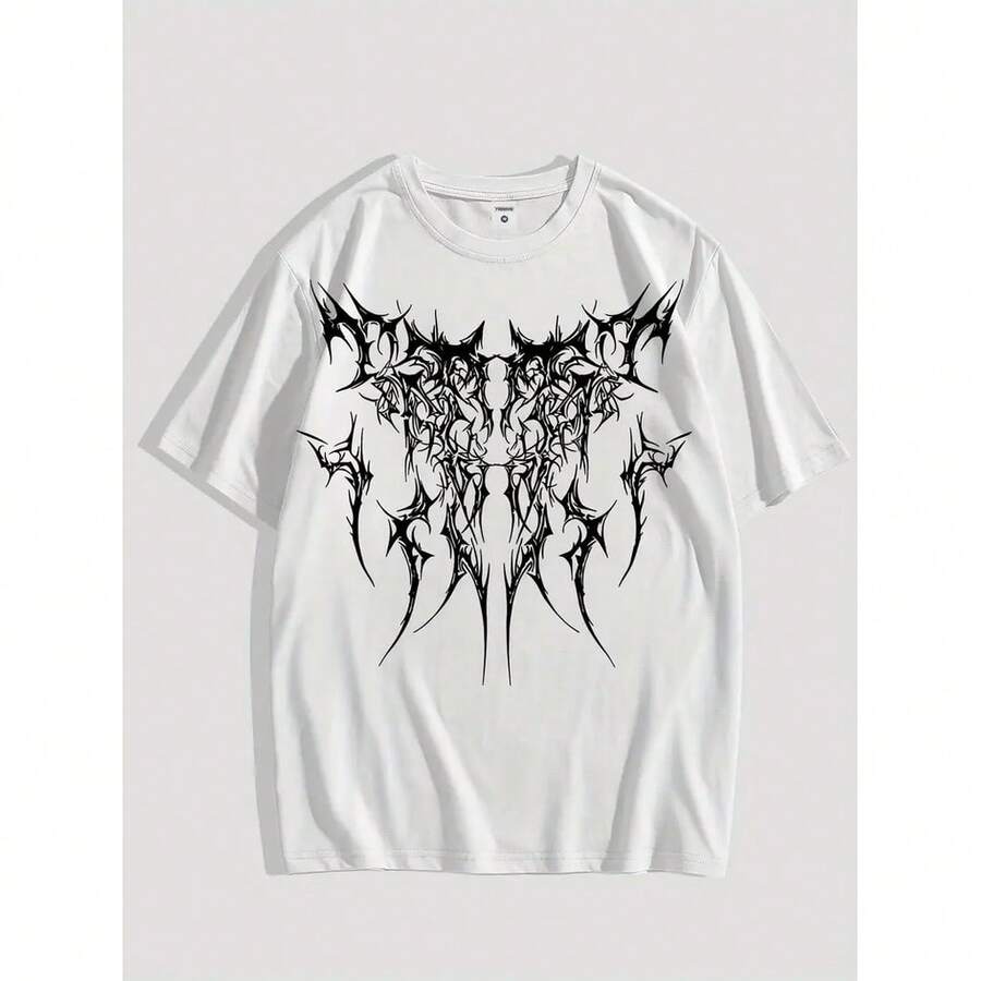 T-Shirt Unisex T-Shirt Aesthetic "Gothic Totem" - 白色 - 查看 1