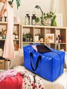 1pc Mobile Storage Bag, Moving Supplies And Heavy Duty Large Storage Bag With Zipper Backpack, Essentials For College Dorm, Portable Carry Bag Garment Storage Box (PE)