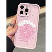1pc New Creative Letter Spider Web Pattern Phone Case Compatible With IPhone 16 Pro Max, 11/12/13/14 Plus, XR/7/8 Plus/15 PM Phone Protective Cover
