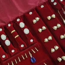 Foldable Velvet Jewelry Storage Pouch, Portable Travel Organizer For Rings, Earrings, Pendants, Necklaces, Bracelets - Storage Bag - View 6