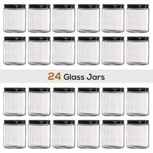 24 Pack, 8 OZ Thick Glass Jars With Metal Lids, Clear Round Candle Making Jars,Empty Food Storage Containers, Mason Canning Jar For Spice, Powder, Liquid, Sample, Lotion, Cosmetic,Dishwasher SafeNo. 34938 - 12 - View 4