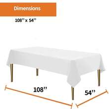 1pc, 54x108 Inches, High Quality Disposable Plastic Tablecloth, Decorative Rectangular Disposable Tablecloth, Plastic White Tablecloth, Events Weddings, Indoor And Outdoor, Party Decorations, Suitable For Halloween Parties, Events And Weddings, Indoor And Outdoor, Christmas Party Supplies - Multicolor - View 18