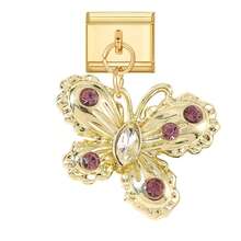 1件吊坠式DIY模块化互扣手链，饰有蝴蝶、爱心、花朵、星座元素，适合作为派对礼物送给朋友/情侣，适用于圣诞节、新年、万圣节、情人节等场合，设计精美，不锈钢材质，本地制造，实用时尚，圣诞节和万圣节必备单品，沉稳的秋日色调，圣诞风格