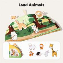 1pc Tear-Resistant Baby's Interactive Cloth Book With Matching Pictures And Reusable Stickers, Early Learning Educational Toy, Cute Design, Washable (Colors Randomly Picked) - Multicolor - View 14
