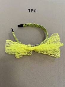 1/2Pcs Colorful Lace Bowknot Headbands For Women, Retro Style 80's Neon Party Street Hip-Hop Fashionable Accessory, Festive Bowknot Headwear For Parties, Social Events, Family Gatherings, Halloween, Holiday Gifts