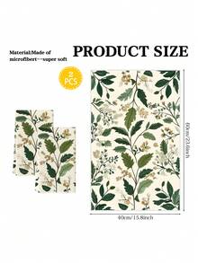 2pcs Lemon Pattern Super Absorbent Microfiber Dishcloths, Soft Quick Dry, Suitable For Baking, Cooking And Cleaning, Applicable For Home Kitchen And Dining, Kitchen Supplies - Green - View 2