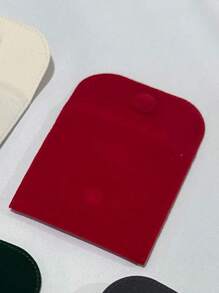 1PC Ins Style Red Dark Green Velvet Flap Jewelry Storage Bag Lightweight Double-Sided Velvet Buckle Travel Jewelry Storage Bags Essential For Womentravel Essentials Travel Accessories Travel Bag Vacation Holiday Back To School School Stuff Jewellery Box Jewelry Organizer