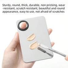 1pc Stainless Steel Makeup Color Mixing Palette And Spatula Set, Foundation, Lipstick, Nail Supplies Color Blender, Makeup Tools