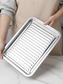 1pc/2pcs 304 Stainless Steel Double-Ear Roasting Net Basket, 13-Inch Stainless Steel Wave Bottom Roasting Pan, Reusable Rectangular Mesh Basket For Frying, Grilling, Kitchen Filter, Outdoor Camping BBQ, Home Oven Baking Tools, Kitchen Accessories