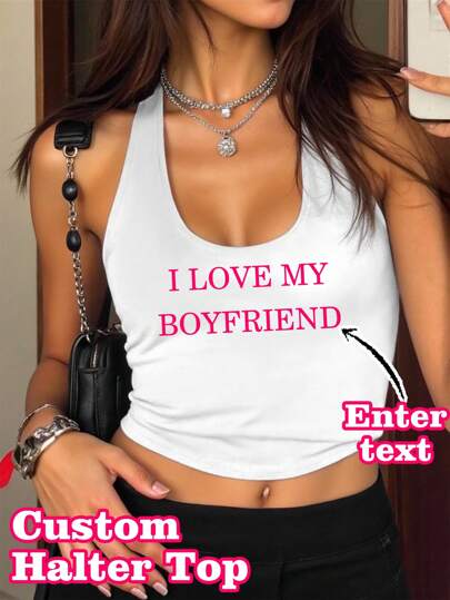 Customized Y2K Tank Top, Minimalist Sexy Top, Valentines Day Gift For Girlfriend/Wife, Customized Women's Tops With Your Own Text, Back To School, Oktoberfest, Saudi National Day, Halloween, Meme/Name/Nickname/Motto/Favorite Text, Design Your Own Personalized Print, Anniversary Gift, Valentine's Day, Christmas, Thanksgiving, New Year Patterns, Logo, Business, Wedding Gift, Party, Birthday Gift