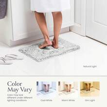 BELADOR Bathroom Rugs Sets 2 Piece- Plush Bath Mat Set Quick-Dry Soft Chenille Mat With Rubber Backing, Absorbent Rug Set, Washable Bath Rugs - Bath Mats 24x17 + 30x20 - 07 White - View 5