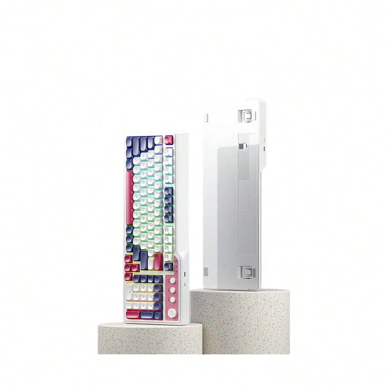 Blanco, morado y rojo [inalámbrico de tres modos]