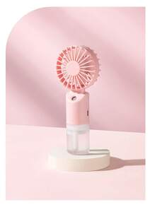Mini ventilateur brumisateur portatif, ventilateur électrique portable, réglable à 2 vitesses, ventilateur de bureau pour l'été, humidification et rafraîchissement, convient pour l'intérieur/extérieur, camping, ventilateur rechargeable pour étudiant