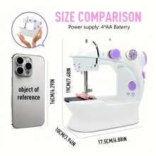 1set Home Mini Portable Electric Sewing Machine ,Beginner's Sewing Machine,Mini Tabletop Electric Sewing Machine,Portable Foot Pedal Straight Line Hand Table Double Thread Set Electric Sewing Machine,Gift For Mom And Wife