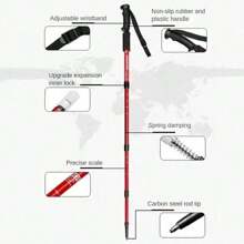 Outdoor Ultralight Aluminum Trekking Pole Shock Absorbent Collapsible Trekking Pole Suitable For Outdoor Camping Mountaineering And Travel