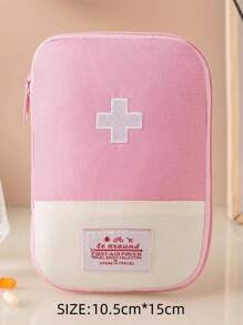 1pc Portable Medicine Bag, Cute Mini First Aid Kit, Medical Emergency Kits, Organizer Outdoor Household Medicine Pill Storage Bag, Empty First Aid Kit, Mini Portable Medical Kit First Aid Bag, Outdoor Camping Family Survival First Aid Kit, Cross Pattern First Aid Kit, Suitable For Car Bike Marathon Running Outdoor Camping Hiking Emergency