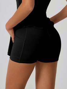 NcmRyu 1pc Women's Seamless Stretchy Camisole Dress - Black - View 10