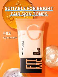 Maybelline 美宝莲 FIT ME 炫彩唇膏 VC 02 FAIR YL CN 30ML 维生素 C 烟酰胺 - #02白皙色(全新) - 查看 1
