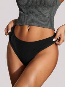 13 Pcs Cotton  Casual-Sporty  Casual-Comfy    Letter  Plain    Low Rise    Thongs For Women