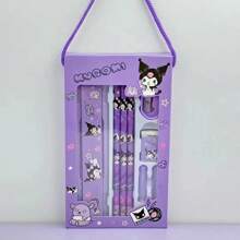 Sanrio Ensemble cadeau de papeterie Sanrio hello kitty et Cinnamoroll - Assortiment de fournitures scolaires en plastique avec règle, crayon, taille-crayon et gomme - Parfait pour les étudiants, les récompenses et les cadeaux de rentrée scolaire