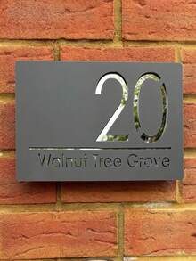 Customized Dual-Layer Laser Carved Physical Strength 3D Crafted Address Plaque, Suitable For Home And Office, Easy Installation, Perfect Decoration For Home Entrance - Black - View 4