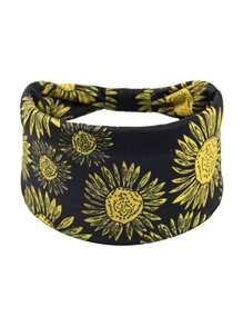 1 Stück breite Boho Stirnbänder für Frauen, große Leoparden-Muster geknotete Stirnbänder, weicher dehnbarer Stoff Haarband, große afrikanische Stil Kopfbänder Haarzubehör, Turban Kopfbedeckung für Yoga, Training, Laufen, perfektes Geschenk für Freundin, Muttertag, Geburtstag