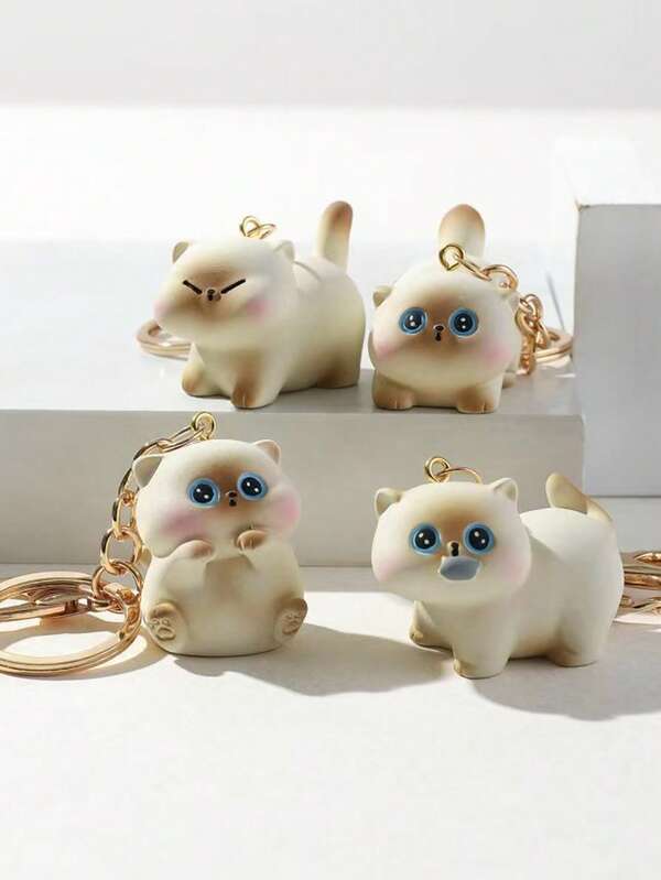 1pc Simple Creative 3D Cute Cat Keychain, Versatile Streetwear Accessory, Gift For Friends, Family, Girlfriend, Graduation Season, Birthday Party Car Accessories Bag Charm School Cartoon Goth Y2k Bag Lanyards With Id Holder Car Accessories Bag Charms Christmas